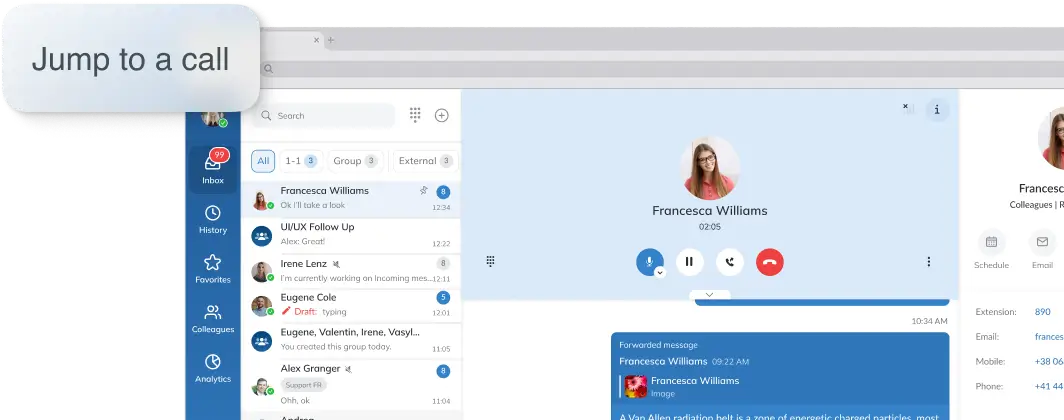 Jump to a call with Wildix